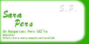 sara pers business card